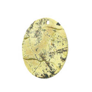 FLAT OVAL 30X40MM YELLOW TURQUOISE